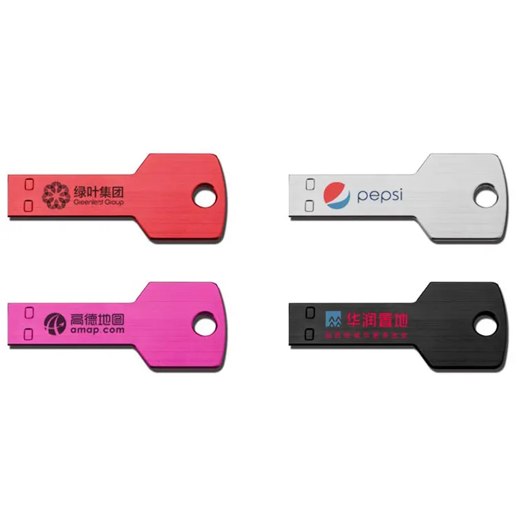 Chiavetta USB in metallo chiavetta USB 8GB 16GB forma chiave USB 2.0 pendrive 4GB 2GB chiave USB 3.0 flash drive con logo personalizzato