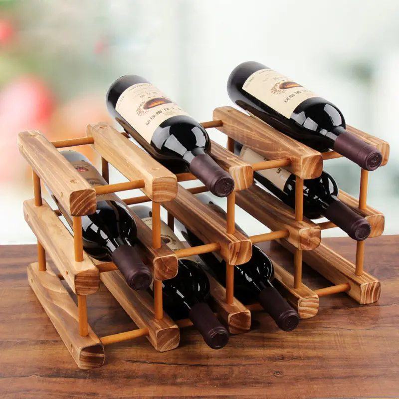 Estante de Madera para Almacenamiento de Vino, Organizador de Botellas de Agua PARA EL Hogar, Encimera DIY