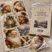 Autocollants de Noël personnalisés imprimés 12x15mm en vinyle, papier synthétique, PVC holographique, autocollants adhésifs découpés, vente en gros, fabricant