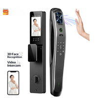 Serrure de porte intelligente extérieure Tuya WiFi avec reconnaissance faciale 3D, biométrie de la veine palmaire, empreinte digitale, mot de passe, IA et caméra