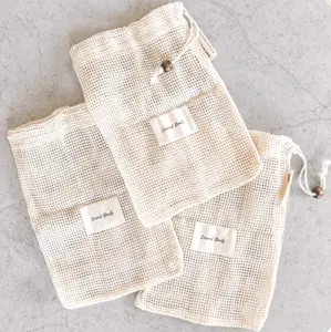 Eco-friendly Reusable Portable Organic Cotton Mesh Produce Bag