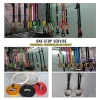 Anillas de Entrenamiento de Alta Calidad OKPRO, 32 mm de Grosor, Anillas de Gimnasia de Madera para Entrenamiento de Dominadas con Correas de Nailon Ajustables
