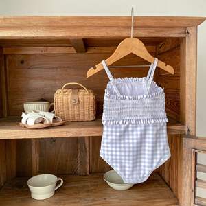 Engepapa recién <span class=keywords><strong>nacido</strong></span> 0-3 años de edad traje de baño a cuadros ropa infantil slingback bebé niñas traje de baño - Product Image 3