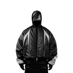 Giacca Bomber Reversibile Hip Hop Personalizzata OEM con Zip, Imbottita in Cotone, Oversize, Piumino in Pelle Impermeabile - Product Image 1