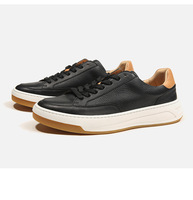 Chaussures de marche décontractées pour hommes, en cuir de qualité supérieure, personnalisées, antidérapantes, respirantes, pour toutes les saisons, noires