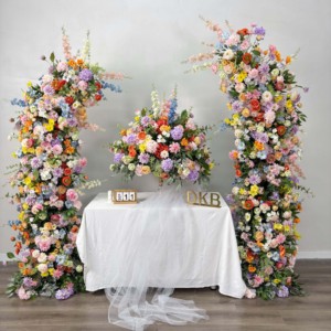 ฮอร์นซุ้มดอกไม้สำหรับงานแต่งงานสีน้ำเงินและสีขาวฮอร์นซุ้มดอกไม้ประดิษฐ์ฉากหลังของตกแต่ง - Product Image 6