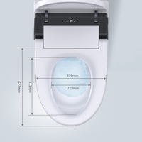 Toilette intelligente à double chasse d'eau, chasse automatique, siège chauffant, couvercle relevable, bidet, télécommande incluse, montage au sol, siphon en S