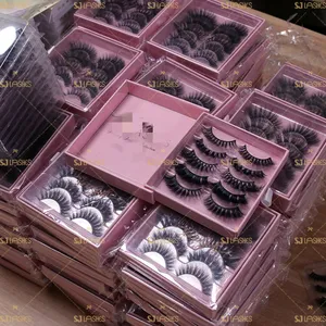 3d mink eyelashes with 5 pairs lashes box paper eyelash packaging