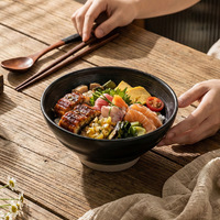 Bol à riz et à soupe en céramique de style chinois, design rétro vintage, luxe léger, compatible micro-ondes, utilisation hôtelière, bol à dessert et à salade