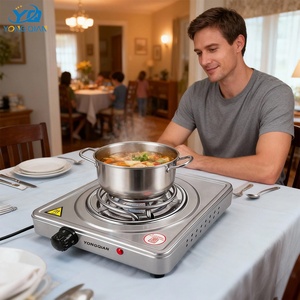 Electrodoméstico <span class=keywords><strong>de</strong></span> Cocina, Hornillo Eléctrico <span class=keywords><strong>de</strong></span> Café Caliente <span class=keywords><strong>de</strong></span> 1000W con Bobina <span class=keywords><strong>de</strong></span> Acero Inoxidable, Portátil, Eficiente Energéticamente, con Control <span class=keywords><strong>de</strong></span> Temperatura - Product Image 1