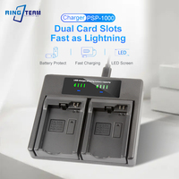 Chargeur double pour cartes PSP1000, compatible avec les batteries Sony PSP1000, 2000, 3000, avec écran LED