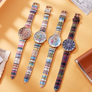 สไตล์โบฮีเมียนสร้อยข้อมือแบบถักนาฬิกาสไตล์ชาติพันธุ์นาฬิกาข้อมือควอตซ์แฟชั่นเครื่องประดับสีสันสดใสสำหรับผู้หญิงสาวชายหาดของขวัญ - Product Image 1