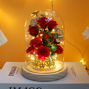 Reloj de Cristal con Rosa Eterna, Decoración de Escritorio para el Hogar, Ideal para Regalar a Damas en Cumpleaños y Navidad - Product Image 2