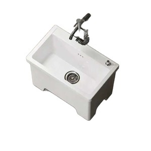 Fregadero NOJO Mop con Lavabo Grande de Cerámica y Deshidratador de Drenaje Automático para Balcón - Product Image 4
