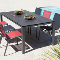 Table de salle à manger extérieure en stratifié phénolique de 12 mm, résistante à l'eau, HPL pour meubles d'extérieur