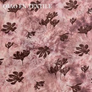 Gaun & atasan cetak bunga lili kain spandeks beludru Tie-Dye buatan tangan Retro Tiongkok baru bahan garmen kain polos - Product Image 1