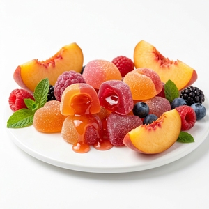 Gummies personnalisées à double couleur, fourrées au liquide, aromatisées aux fruits, suppléments en forme de moule fantaisie, marque privée - Product Image 1
