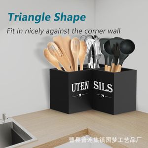 Organiseurs de cuisine, boîte de rangement pour ustensiles en bois, organisateur de couverts multifonctionnel pour comptoir, profondeur 8-11,9 pouces - Product Image 4