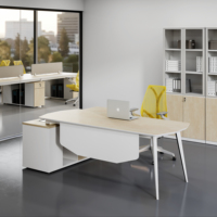 Mobilier de bureau en placage de luxe moderne de haute qualité Bureau de direction en forme de L
