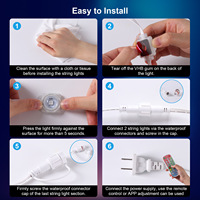Lampes à points RGB intelligentes pour extérieur, étanches, pour décoration de jardin, fonctionnent avec une application, 200FT/150FT/100FT/50FT