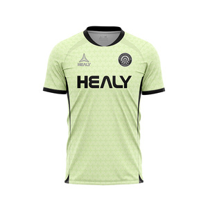Produsen Kaos Sublimasi Kain Polyester Dry Fit HEALY, Kaos V-Neck Sepak Bola Custom untuk Pria - Product Image 3