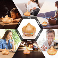Vente directe d'usine humidificateur de parfum à ultrasons Grain de bois diffuseur d'arôme d'huile essentielle d'air Portable
