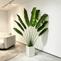 Grand arbre artificiel Musa bananier de 220 m de haut, plante verte nordique pour la décoration d'angle de salon ou de salle d'exposition de meubles modernes