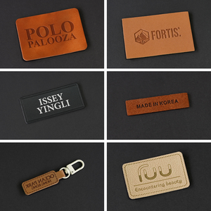 맞춤형 가죽 라벨 청바지 모자 가방용 저 MOQ 개인화된 엠보싱 진짜 가죽 패치 - Product Image 4