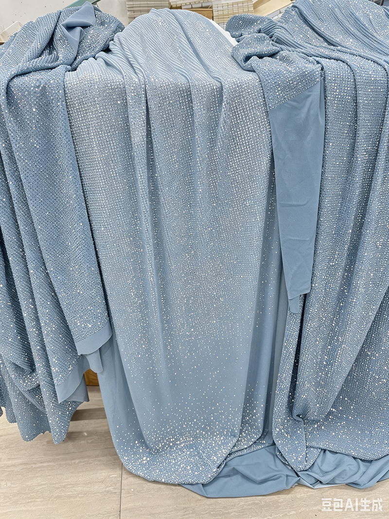 light blue + crystal stone