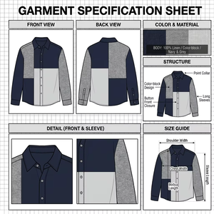 <span class=keywords><strong>Camicia</strong></span> da <span class=keywords><strong>Uomo</strong></span> 100% Lino con Blocchi di Colore e Patchwork, Colletto Rovesciato, Vestibilità Ampia, Traspirante, Casual, per Uso Quotidiano, Personalizzabile con Logo OEM ODM - Product Image 3