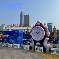 Modèle d'horloge gonflable géant sur mesure pour exposition d'activités, ballon gonflable simulant une horloge pour publicité extérieure