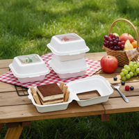 ETpack Bagasse biodégradable en papier de canne à sucre Boîte à lunch de 4 pouces Gâteau Alimentaire Hamburger Jetable Cupcakes Pulp Material Packaging