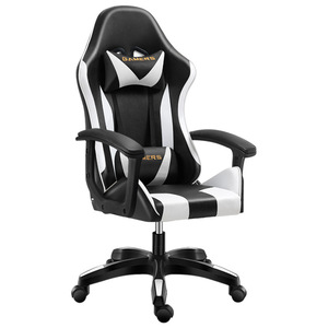 Gaming <b>Chair</b> Pu Leather Black White Ergonomic Office <b>Chair</b> Reclining Adjustable Height Swivel <b>Chair</b> For Home <b>Study</b> Bedroom - Product Image 5