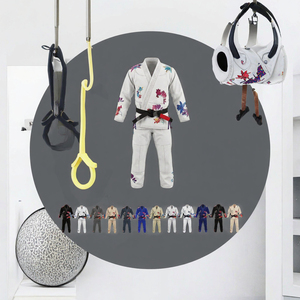 Ropa de Práctica de Karate para Niños y Adolescentes, Manga Corta, Ligera, con Estampado Digital, Ropa Deportiva 100% Algodón, Unisex, con Logotipo Frontal - Product Image 2