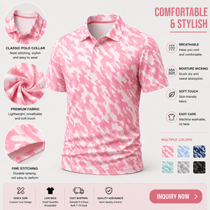Camiseta Polo de Camuflaje Premium para Hombre, de Manga Corta, Suave al Tacto, Elástica, para Golf, Diseño Personalizado de Fabricante de Ropa - Product Image 4