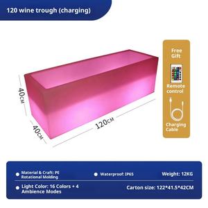 Secchiello per Ghiaccio <span class=keywords><strong>LED</strong></span> Impermeabile a Energia Solare, Colorato e Luminoso, Moderno in Plastica, Set da Bar Commerciale per Esterni, Hotel e Feste - Product Image 4