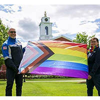 Drapeaux d'amour LGBTQ personnalisés de 3x5 pieds en polyester fanion de jardin pour voiture avec logo personnalisé drapeau arc-en-ciel Gay Pride