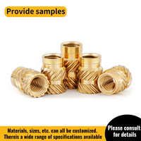 Laiton M1.6-M8 Inserts filetés à piquet de chaleur Offre Spéciale Écrou moleté en cuivre de forme carrée avec écrous d'insertion en laiton à trou intégré