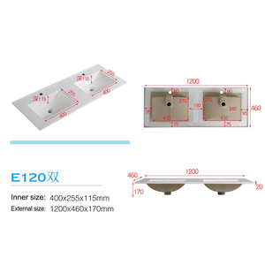 Lavabo <span class=keywords><strong>de</strong></span> Cerámica Integrado Rectangular para <span class=keywords><strong>Baño</strong></span>, Lavabo <span class=keywords><strong>de</strong></span> Una Pieza con Borde Delgado, Lavabo <span class=keywords><strong>de</strong></span> Porcelana para Mueble <span class=keywords><strong>de</strong></span> <span class=keywords><strong>Baño</strong></span> - Product Image 5
