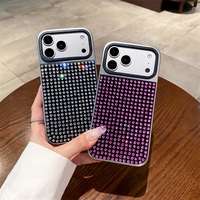 Coque PC Scintillante en Strass pour iPhone 15 16 17 18 Pro Max – Électroplaquée, Luxe, Glamour, Tendance, Anti-chute, Support Personnalisé