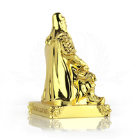Artisanat de fonderie métallique sur mesure de haute qualité, figurines du Dieu de la Richesse, statue de Bouddha dorée, ornement, sculpture métallique