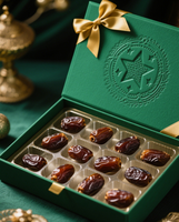 Boîte d'emballage personnalisée robuste pour dattes du Ramadan avec nœud, estampage à chaud et aimant, en carton