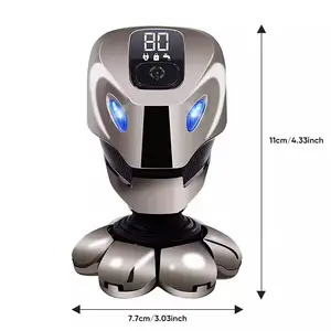 5 In 1 Electric Head Shaver For Bald 7D Floating Rotary Men Wet And Dry Grooming Kit Electric Shaver With LED Display