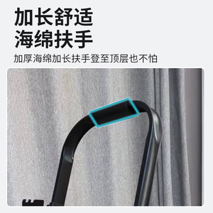 Échelle pliante à 6 marches en acier au carbone épaissi, rétractable, multi-usages, robuste et évolutrice, pour usage intérieur et extérieur - Product Image 4