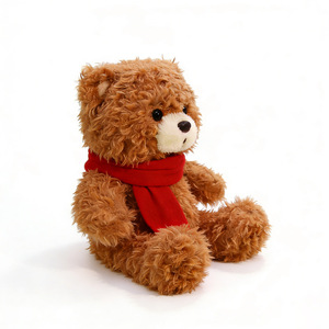 Ours en peluche personnalisé, jouet animal en peluche <span class=keywords><strong>pas</strong></span> <span class=keywords><strong>cher</strong></span>, ours en peluche personnalisable avec écharpe rouge - Product Image 4