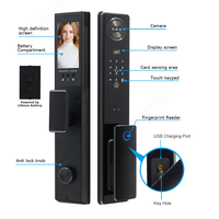 Serrure de porte intelligente avec interphone vidéo WiFi Tuya App, reconnaissance faciale 3D, reconnaissance de la paume de la main, reconnaissance d'empreintes digitales automatique, serrure intelligente pour usage domestique