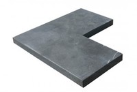 Dalles de sol en pierre calcaire gris foncé naturel flamé, découpées sur mesure, de la marque HWF STONE - Durables, installation facile, garantie 5 ans et plus, pour extérieur
