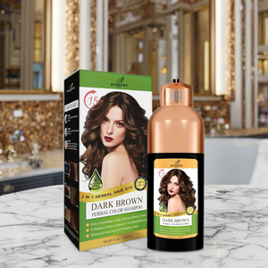 Crema Colorante per <span class=keywords><strong>Capelli</strong></span> Grigi Istantanea Semi-Permanente a Base di Erbe, 500ml, Marrone Scuro, Lunga Durata 6-8 Settimane, Uso Domestico, Prezzo di Fabbrica - Product Image 1