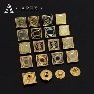 Nút Apex Nhà Máy Vòng Quảng Trường Vàng Logo Thương Hiệu Tùy Chỉnh Quần Áo Nút Kẽm Hợp Kim Kim Loại Men Snap Nút Cho Thobe jubah - Product Image 3