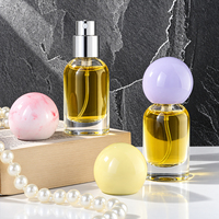 Flacon de parfum en verre rond à fond épais de 10 ml, couleur macaron, avec bouchon boule, rechargeable, échantillon vide, atomiseur de parfum, emballage OEM